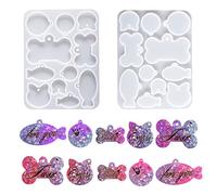 Nifocc Llavero de Silicona para Perros Con Forma de Hueso, Molde de Resina Epoxi Colgante para Mascotas, Gato, Redondo, Cristal, Con Agujeros para Manualidades