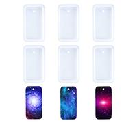 Nifocc Llavero rectangular de silicona con forma de rectángulo para manualidades, tamaño grande, 6 unidades