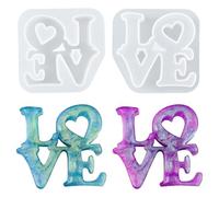 Nifocc Love Epoxy Moldes Love Alphabet Moldes de fundición 3D Love Silicone Moldes Joyería Molde de Fundición para DIY Artesanía Adornos