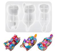 Nifocc Molde de resina epoxi para gatos, soporte para bolígrafos, molde de silicona con forma de animal 3D, para manualidades, brochas, joyas, manualidades