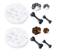 Nifocc Molde de silicona con forma de huella de perro, 2 unidades