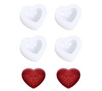 Nifocc Molde de silicona en forma de corazón, 3D, molde de corazón, molde para moldear, molde de epoxi, molde para joyas, fabricación de joyas, artesanía, artesanía hecha a mano, 4 unidades pequeñas
