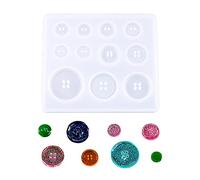 Nifocc Moldes de silicona para botones, 2 piezas de abalorios redondos de resina epoxi, moldes de fundición de joyería para manualidades