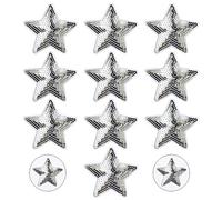 Nifocc Parche bordado estrellas con lentejuelas y estrellas parches para planchar apliques costura adhesivos para ropa jeans chaquetas sombreros bolsos mochilas zapatos decoración 10 unidades