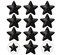 Nifocc Parches bordados con lentejuelas y estrellas negras, parches para planchar apliques costura pegatinas para ropa jeans chaquetas sombreros bolsos mochilas zapatos zapatos 10 unidades