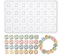 Nifocc Perlas de alfabeto de resina epoxi, formas de cubo, pulseras de fundición, colgantes, pendientes, moldes de silicona, molde de cristal para manualidades