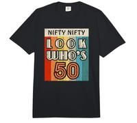 Nifty Nifty Look Who's 50 Awesome Hilarious 50th Birthday Comfort Colors Adult Heavyweight T-Shirt