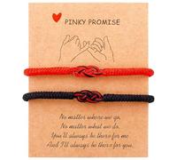 Nify Juego de 2 pulseras de cuerda roja con nudo infinito, pulseras ajustables para parejas, pulseras a juego para parejas, pulsera roja, regalo de San Valentín, pulsera de nudo