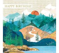 Nigel Quiney Tarjeta de cumpleaños para hombre, diseño de paisaje escénico de montaña, acabado de aluminio, elegante tarjeta de felicitación de cumpleaños