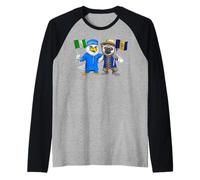 Nigeria Barbados Bandera Raíces nigerianas Barbadense Camiseta Manga Raglan