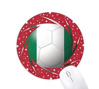Nigeria national flag Soccer World Cup Wheel mouse pad de goma roja redonda