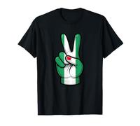 Nigeria Peace Sign Patriotic Country Nigerian Flag Camiseta