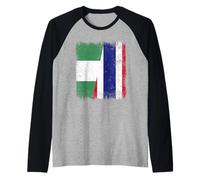 Nigeria Tailandia Media Bandera Raíces tailandesas nigerianas Camiseta Manga Raglan