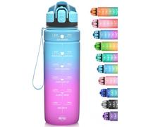 Niggeey Botella de Agua 2l, 1500ml, 1000ml, 700ml, 500ml Botella Agua Deporte, Botella Agua Motivacional, Botella Deportiva Tritan de Plástico Sin BPA & Prueba de Fugas, para Niños, Sport, Bicicleta