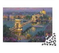 Night Bridge Vista a la Ciudad 1000 Piezas Cartón Extra Grueso Rompecabezas Clásicos Entusiastas De Jigsaw Senior Desafío Juego Educativo 52x38cm/1000pcs