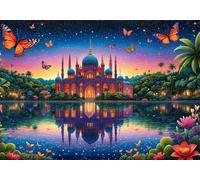 Night Castle 1500 Piece Jigsaw Puzzles for Adults, Colourful, Challenging & Brainteasing Adult Puzzles 1500 Pieces Lake, Fun jigsaws for The Whole Family 34x22 Inch