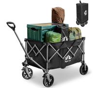 Night Cat Carro Playa Plegable con Ruedas: 150L Carro Transporte Playa con Bolsa de Cubierta Ruedas Amovibles Mango Ajustable hasta 100kg para Jardín Playa Campaña Compra al Aire Libre