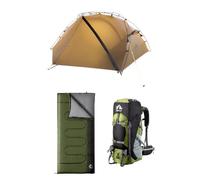 Night Cat Tienda 1 Persona Ultraligero Campaña y 70L Mochila de Senderismo y Saco de Dormir para Trekking Viajar