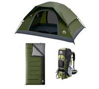 Night Cat Tienda de Campaña 1 Persona y 70L Mochila y Saco de Dormir para Acampada Trekking Senderismo