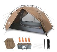 Night Cat Tienda de campaña para 2 personas, instalación rápida, tienda de campaña con poste de fibra de vidrio, doble capa, dos puertas, impermeable, ligera, compacta, 7 x 4 pies