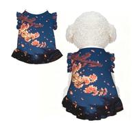 Night Cherry Art L - Ropa para mascotas para perros pequeños, bonito traje de verano para cachorros, ropa suave y transpirable para mascotas para gatos