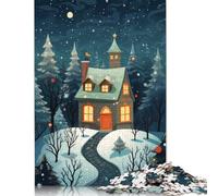 Night Christmas Vibes Puzzle Imposible,desafío para Adultos Juego Educativo 1000 Piezas Obra De Arte De Juego De para Adultos, Regalos A Partir De 14 Años 1000pcs (75x50cm)
