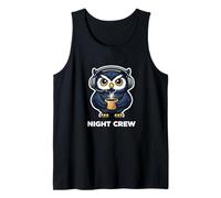 Night Crew Owl Headset Mascota Gráfico Camiseta sin Mangas