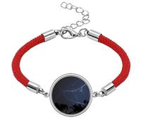 Night Dark ry Science Nature Scenery Lucky Red String Bracelet Pulsera de cuerda hecha a mano