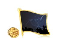 Night Dark ry Science Nature Scenery - Pin de solapa con bandera de metal dorado