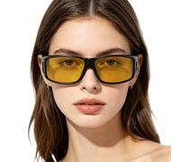 Night Driving Glasses, Polarized UV Protection Sunglass, 6.14 Inch Adjustable Lens with Enhanced Visibility, Lightweight Frame Glasses, Vision Gear with Modern Style, Driving Safety for Truck Cycling