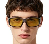 Night Driving Glasses, Polarized UV Protection Sunglass, 6.14 Inch Adjustable Lens with Enhanced Visibility, Lightweight Frame Glasses, Vision Gear with Modern Style, Driving Safety for Truck Cycling