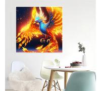 Night Fire Phoenix Jigsaw Puzzle 300 Pieces 35x35cm/14x14inch, Difficult Jigsaw Puzzles for Adults 300, Beautiful Art Work, Great Festive Puzzle Gift for Men/Women