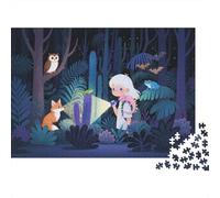 Night Forest Puzzles 1000 Piezas Material Reciclado The Adventurous Girl Puzzle for Chicos y Chicas Divertido Regalo & Activity for Home Ideal for Niño‘s Regalo de Cumpleaños 38x26cm/1000pcs