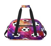 Night Galaxy Soccer - Bolsas de lona para niñas y niños, balón de fútbol durante la noche, bolsa de viaje de fin de semana, bolsa de viaje de 24 L, bolsa de deporte para gimnasio, práctica, color, 24