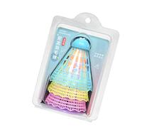 Night Glow Shuttlecocks, LED Shuttlecocks, Colorful High Elasticity Nylon Light in The Dark Badminton for Outdoor and Indoor Yard Games, Practice, Blue Yellow Pink, 3 Pieces