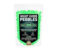Night Guide Pebbles - 200 Piece Colorful Luminous Decorative Stepping Rocks Glow Gravel For Bright Landscape And Water Display Accents | Aquarium Pebble Stones | Outdoor Garden Decoration For Fish Tan