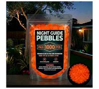 Night Guide Pebbles, Colorful Glow-In-The-Dark Garden Stones for Outdoor Walkway, Yard Landscaping, Planters, Fish Tank Aquarium Decor (Orange,1000)
