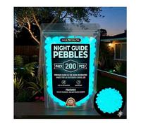 Night Guide Pebbles, Colorful Glow-In-The-Dark Garden Stones for Outdoor Walkway, Yard Landscaping, Planters, Fish Tank Aquarium Decor (Blue,400)