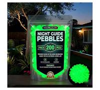 Night Guide Pebbles,Colorful Glow-In-The-Dark Garden Stones,Glowing Pebbles for Garden Outdoor,Fish Tank Aquarium Rocks Decorative Stones for Walkway Patio Lawn Yard Landscaping (200, Green)