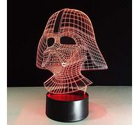 Night Light 7 colores Led Darth Vader Star Wars Nightlight Lampada Lámpara de mesa 3D USB Baby Sleep Iluminación Decoración Mesita de noche Luminaria Regalo para niños