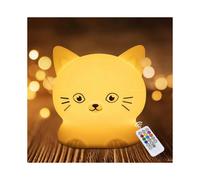 Night Light for Kids, Baby Night Light with Touch Sensor Remote Control Cute Animal Lamp Dimmable Baby Night Light Rechargeable Cat Lamp for Toddler K