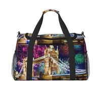 Night London Tower Bridge - Bolsa de viaje de gran capacidad, elegante y funcional, Negro -, Talla única