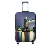Night London Tower Bridge - Funda para maleta, adecuada para equipaje de 46 a 82 cm, Black, S