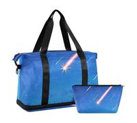 Night Meteor - Bolsa de mano para artículos personales con correa ajustable para senderismo, plegable, Meteor nocturno, 1 size