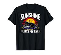Night Owl Introvert Sunshine Hurts My Eyes Funny Black Cat Camiseta