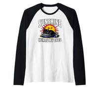Night Owl Introvert Sunshine Hurts My Eyes Funny Black Cat Camiseta Manga Raglan