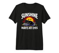 Night Owl Introvert Sunshine Hurts My Eyes Funny Black Cat Camiseta Premium