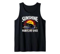 Night Owl Introvert Sunshine Hurts My Eyes Funny Black Cat Camiseta sin Mangas