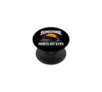 Night Owl Introvert Sunshine Hurts My Eyes Funny Black Cat PopSockets PopGrip Adhesivo