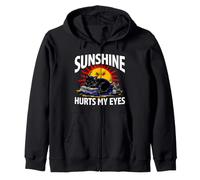 Night Owl Introvert Sunshine Hurts My Eyes Funny Black Cat Sudadera con Capucha